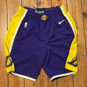 Nike NBA Los Angeles Lakers Player Issued Shorts Purple Size 38 L